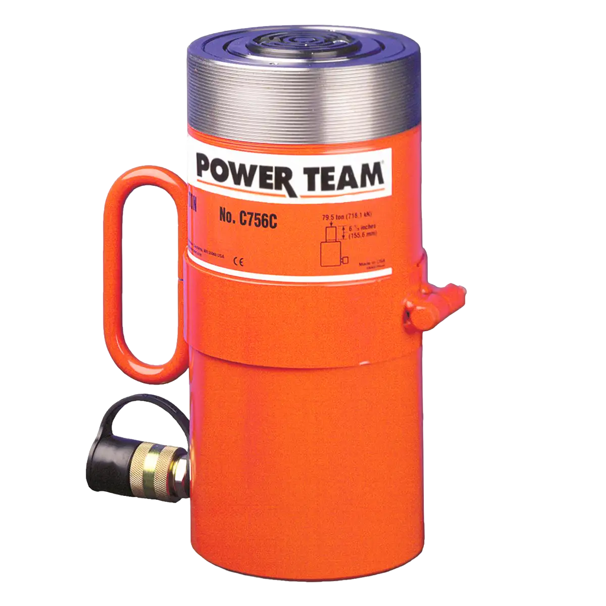 Cilindro 100t - simple efecto - carrera 168 mm - 10000 psi - 3/8" nptf