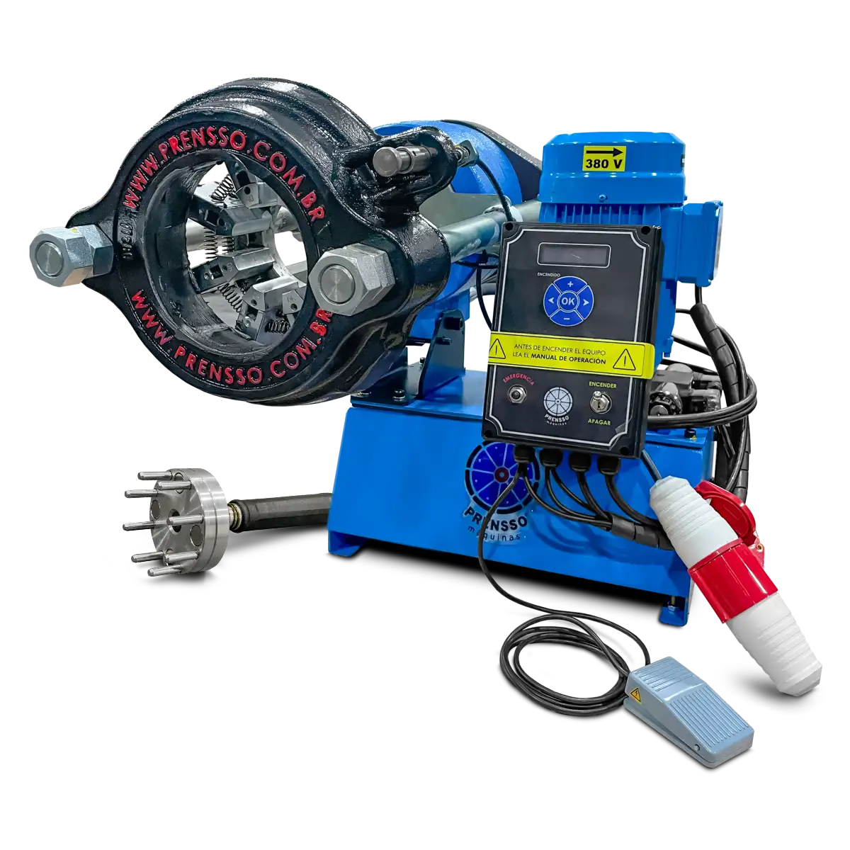 Prensa mangueras 3/16" a 2" - 380V - 50Hz - Cabezal Movil
