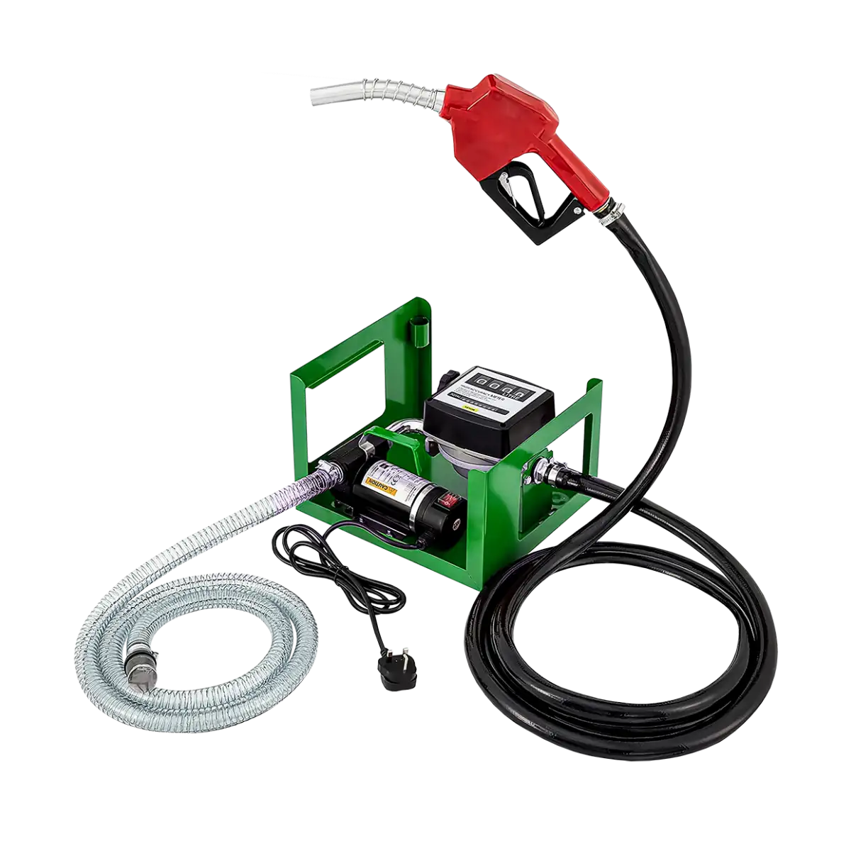 Bomba de combustible 12V - diesel y kerosene c/ medidor - 60 lts/min y pistola automática 3/4""