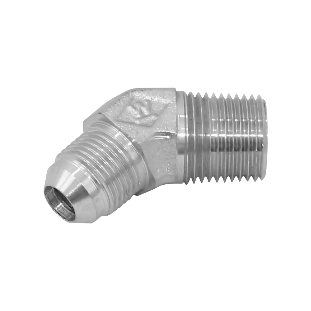 Adaptador curvo 45° - macho nptf 1" - macho jic 1.5/16"