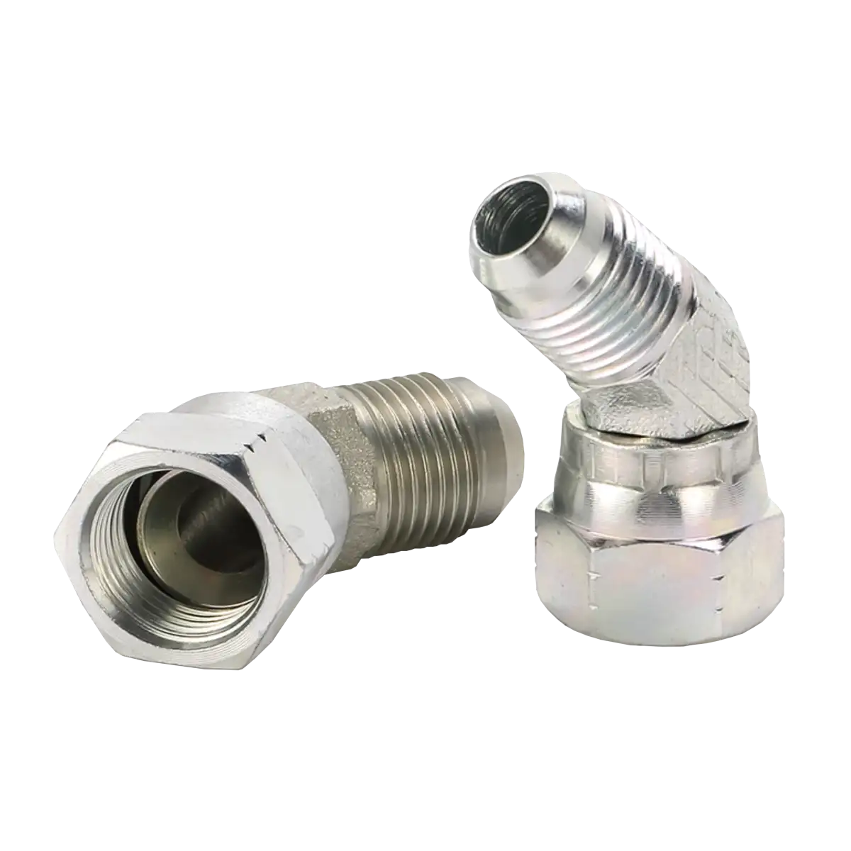 Adaptador curvo 45° - macho jic 1.5/16" - hembra jic 1.5/16"