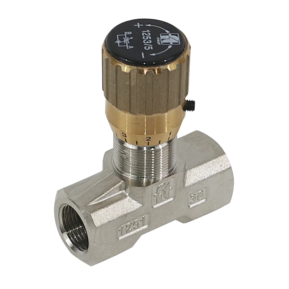 Válvula reguladora de caudal 3/8" BSP sin retención