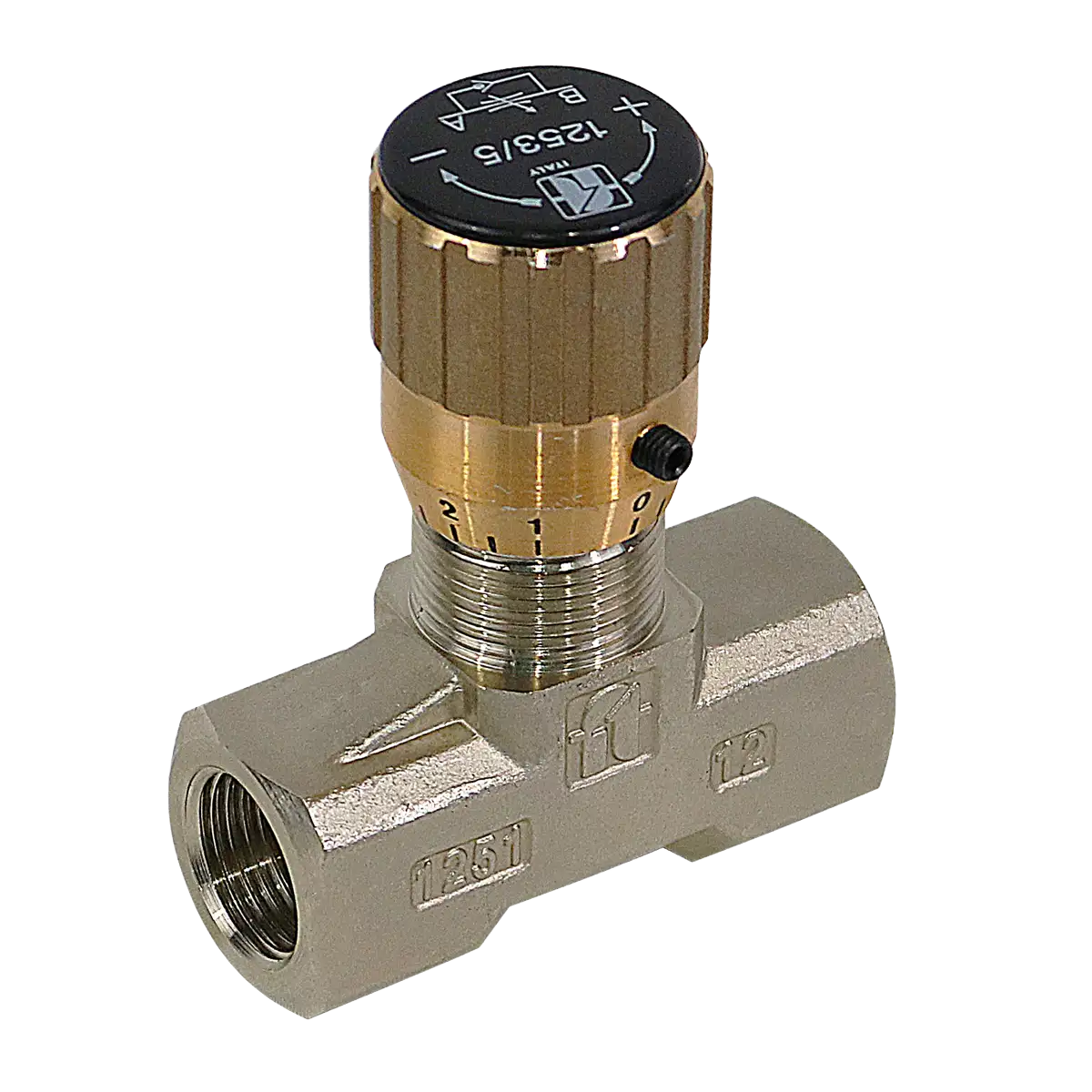 Válvula reguladora de caudal 1/2" BSP con retención