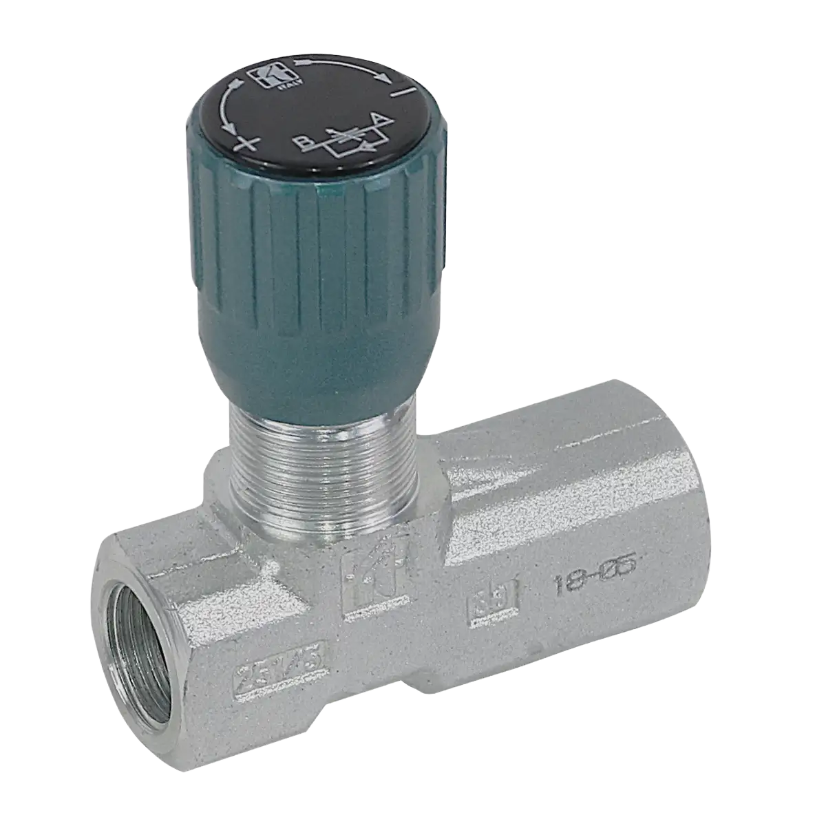 Válvula reguladora de caudal 3/8" BSP con retención